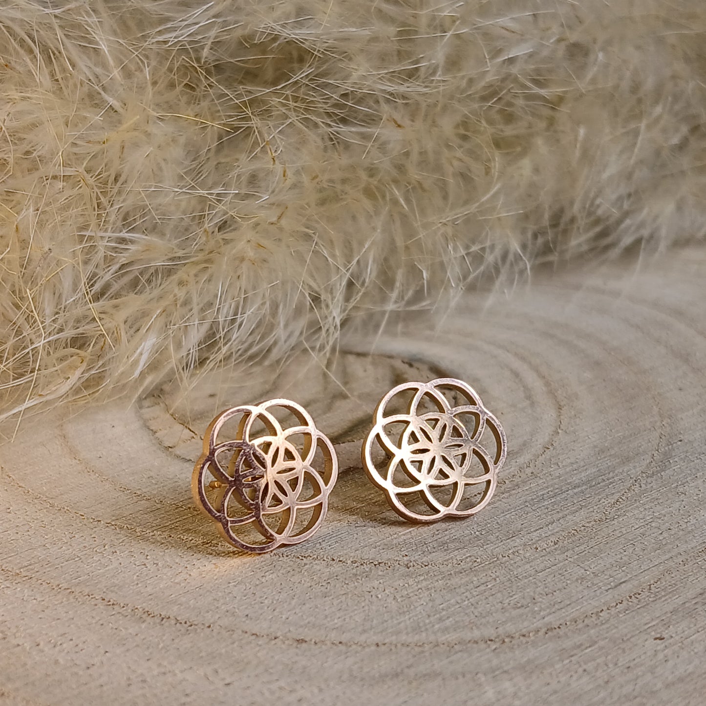 Ohrstecker Edelstahl Blume des Lebens