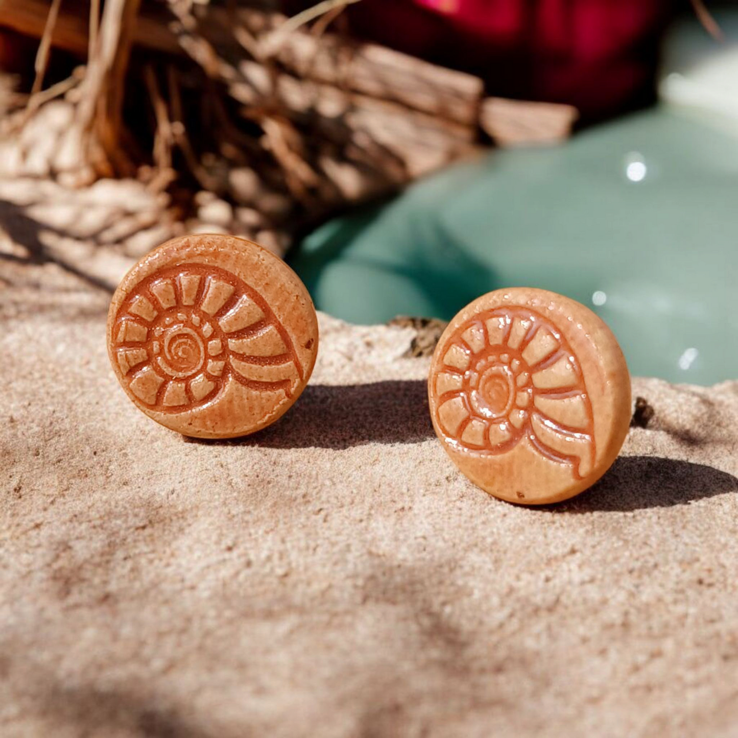 Ohrstecker Keramik "Muschel"