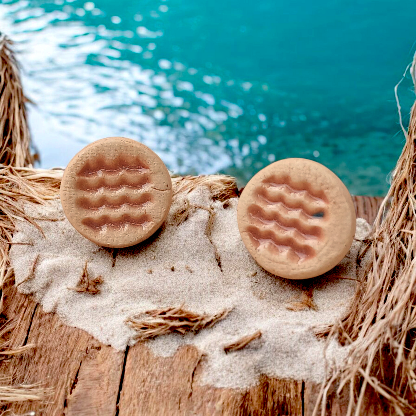 Ohrstecker Keramik "Wellen"