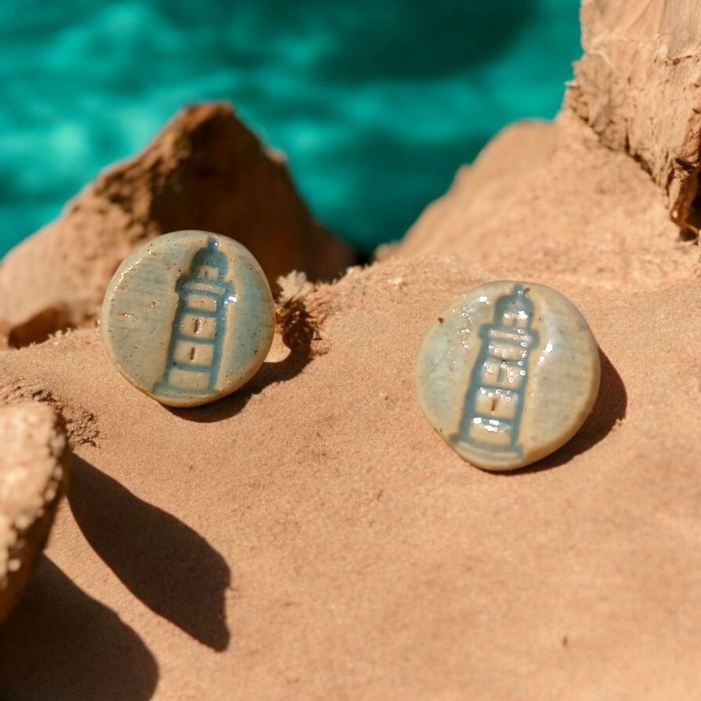 Ohrstecker Keramik "Leuchtturm"