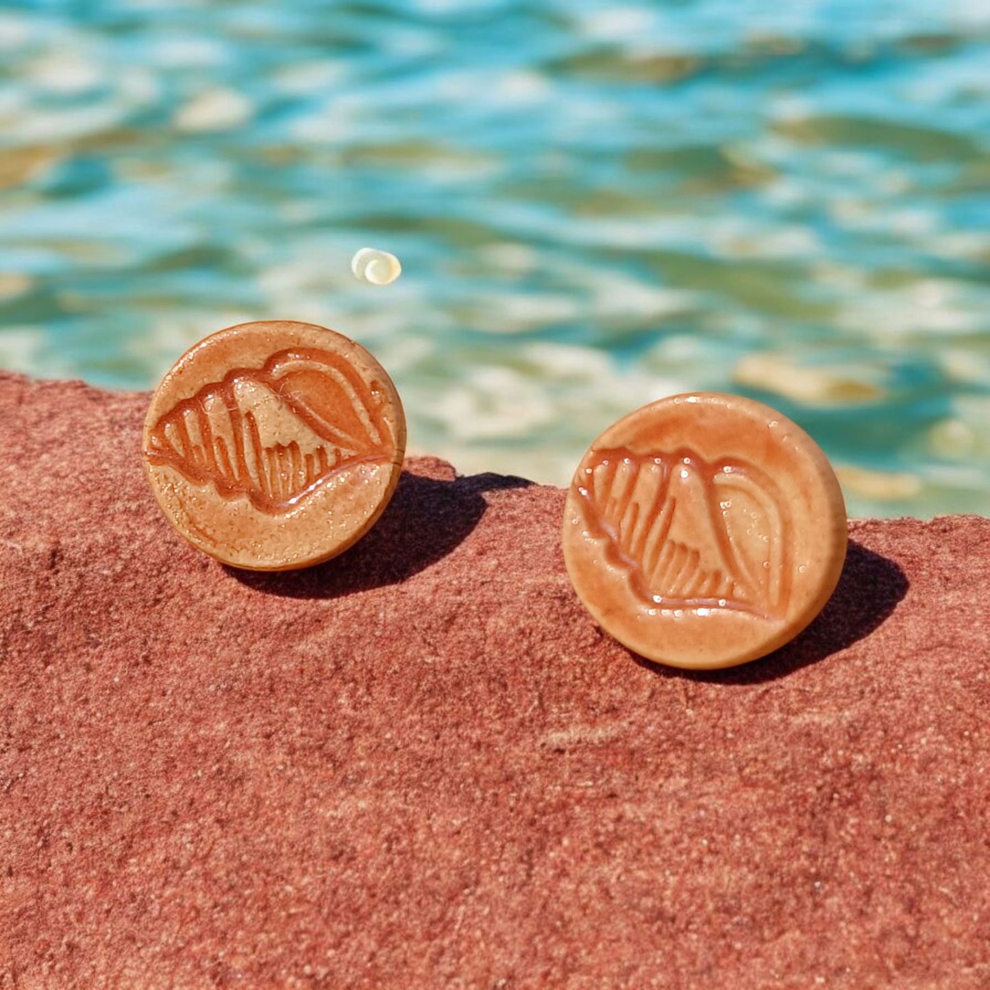 Ohrstecker Keramik "Muschel"