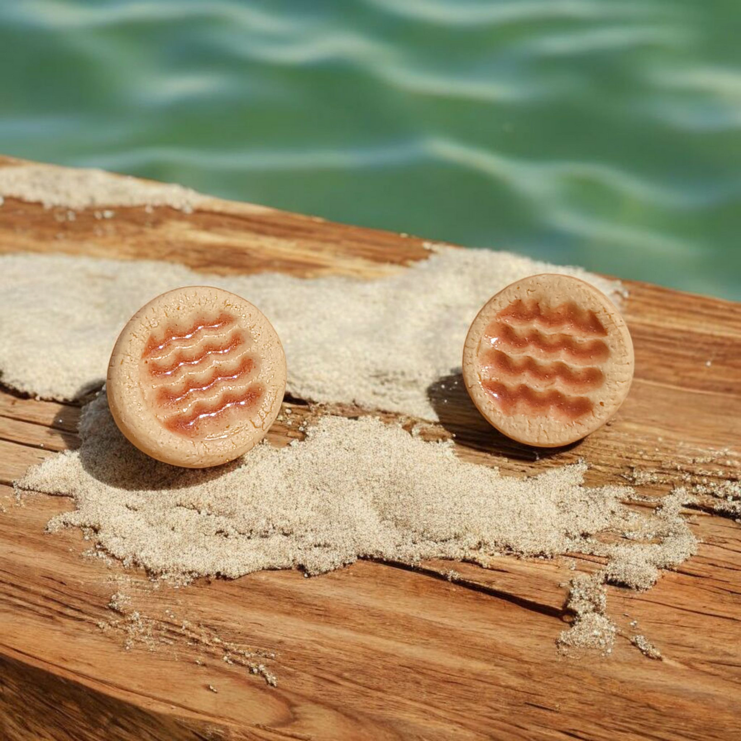 Ohrstecker Keramik "Wellen"