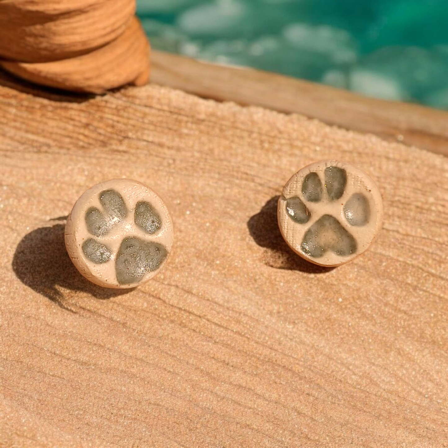 Ohrstecker Keramik "Pfote"