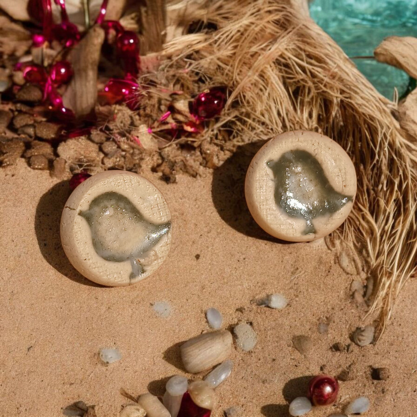 Ohrstecker Keramik "Vogel"