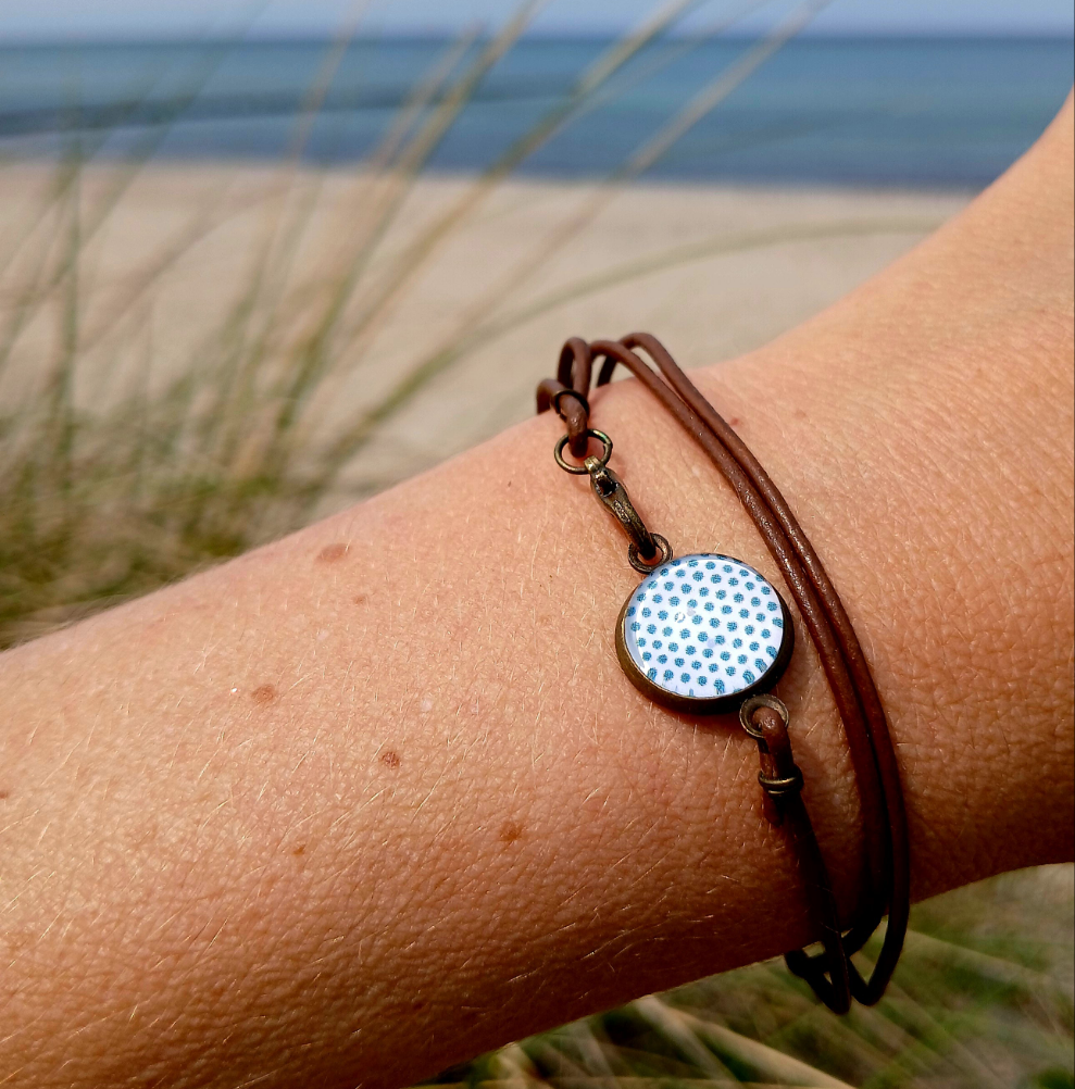 Armband Cabochon "Pünktchen" bronze