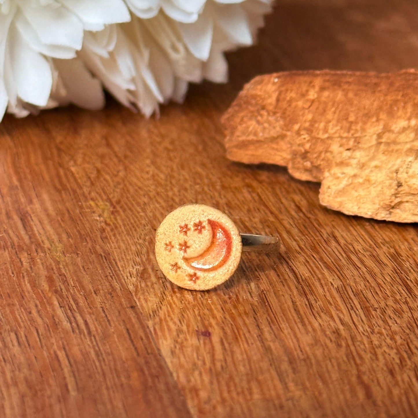 Ring Keramik "Mond & Sterne"