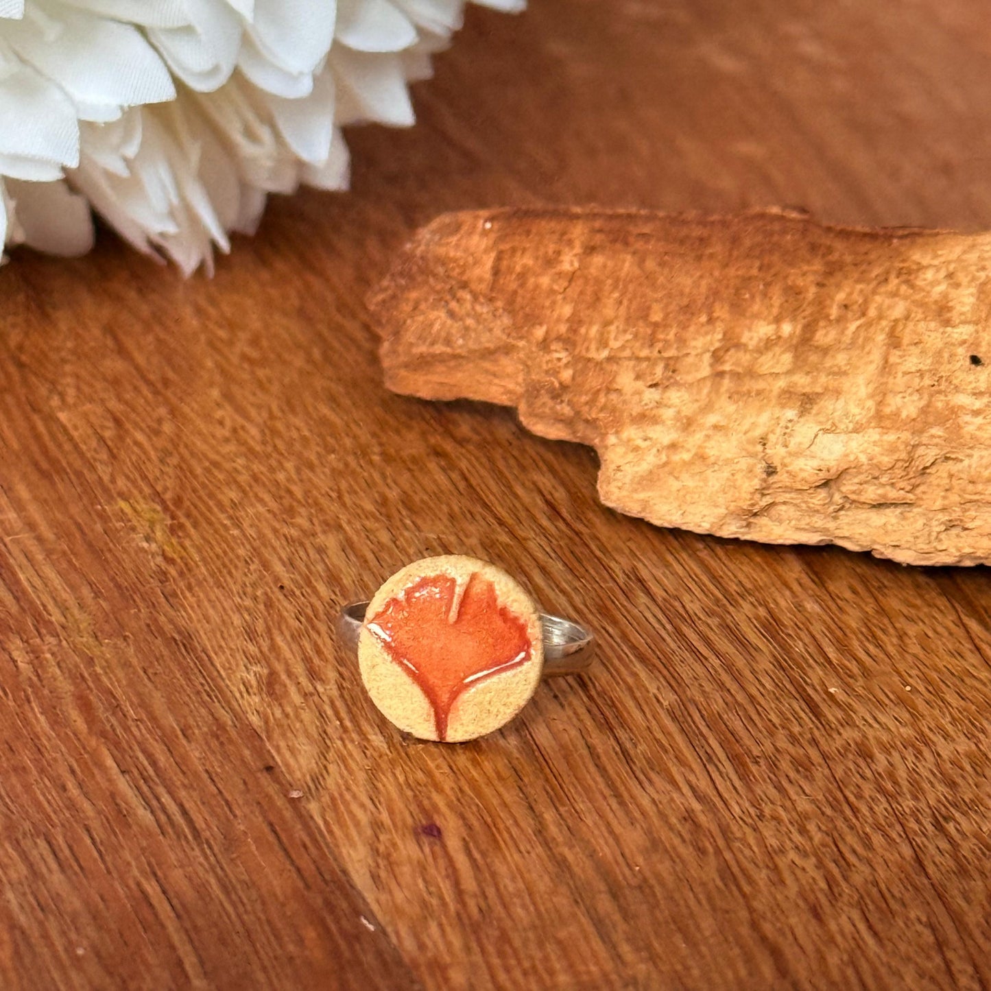 Ring Keramik "Gingko"