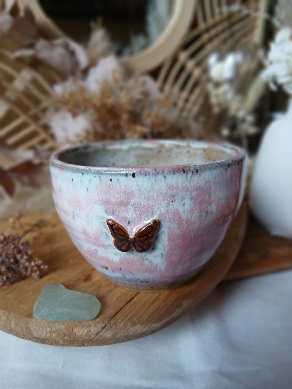 Becher Keramik "Schmetterling"