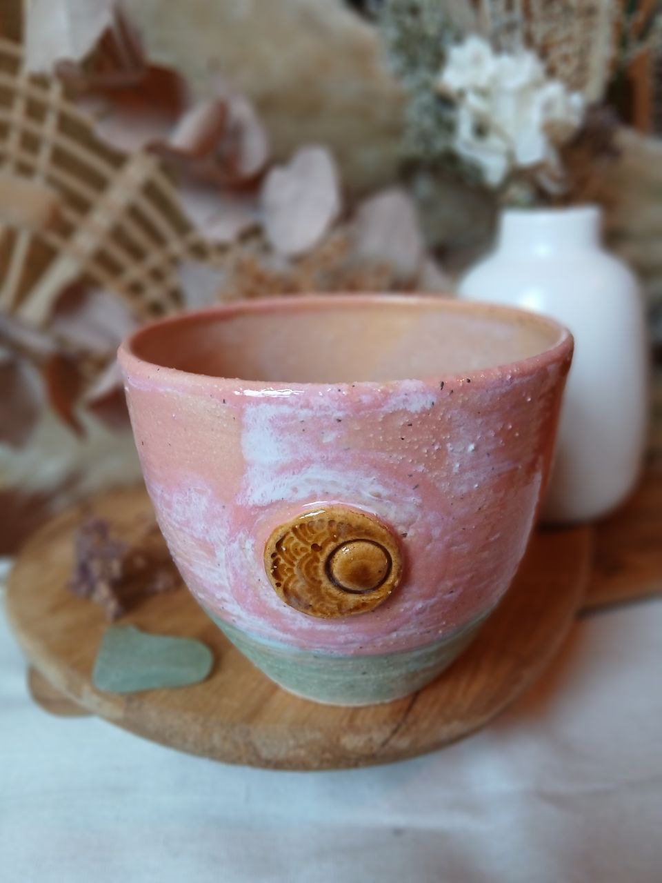 Becher Keramik "Sonne und Mond"