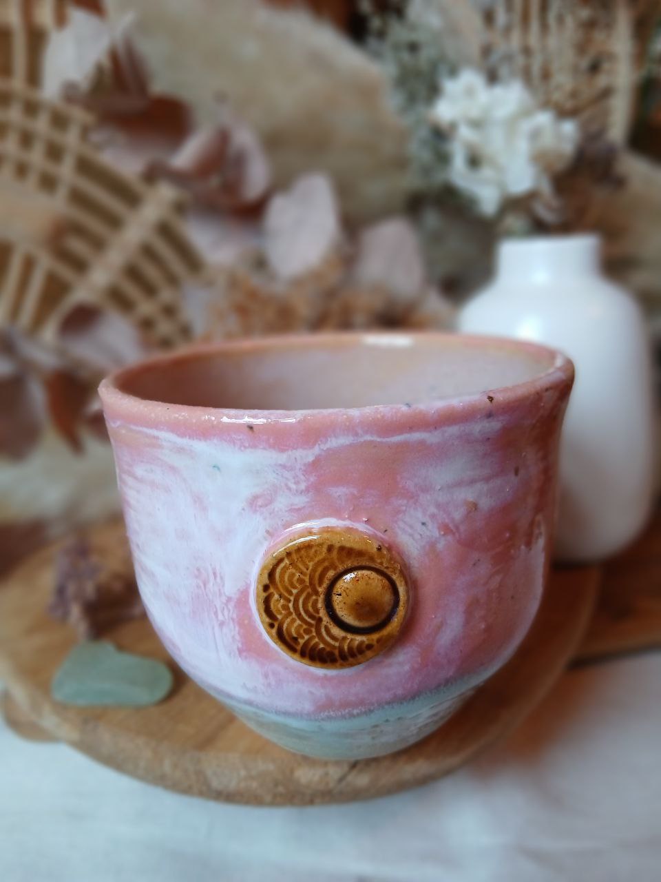 Becher Keramik "Sonne und Mond"