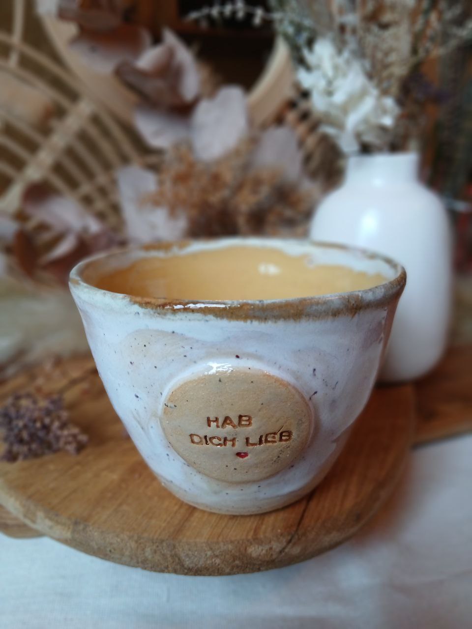 Becher Keramik "Hab Dich Lieb"