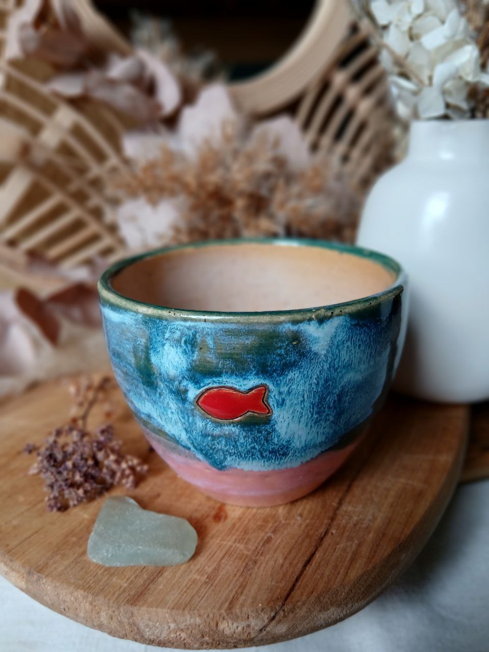 Becher Keramik "Fisch"