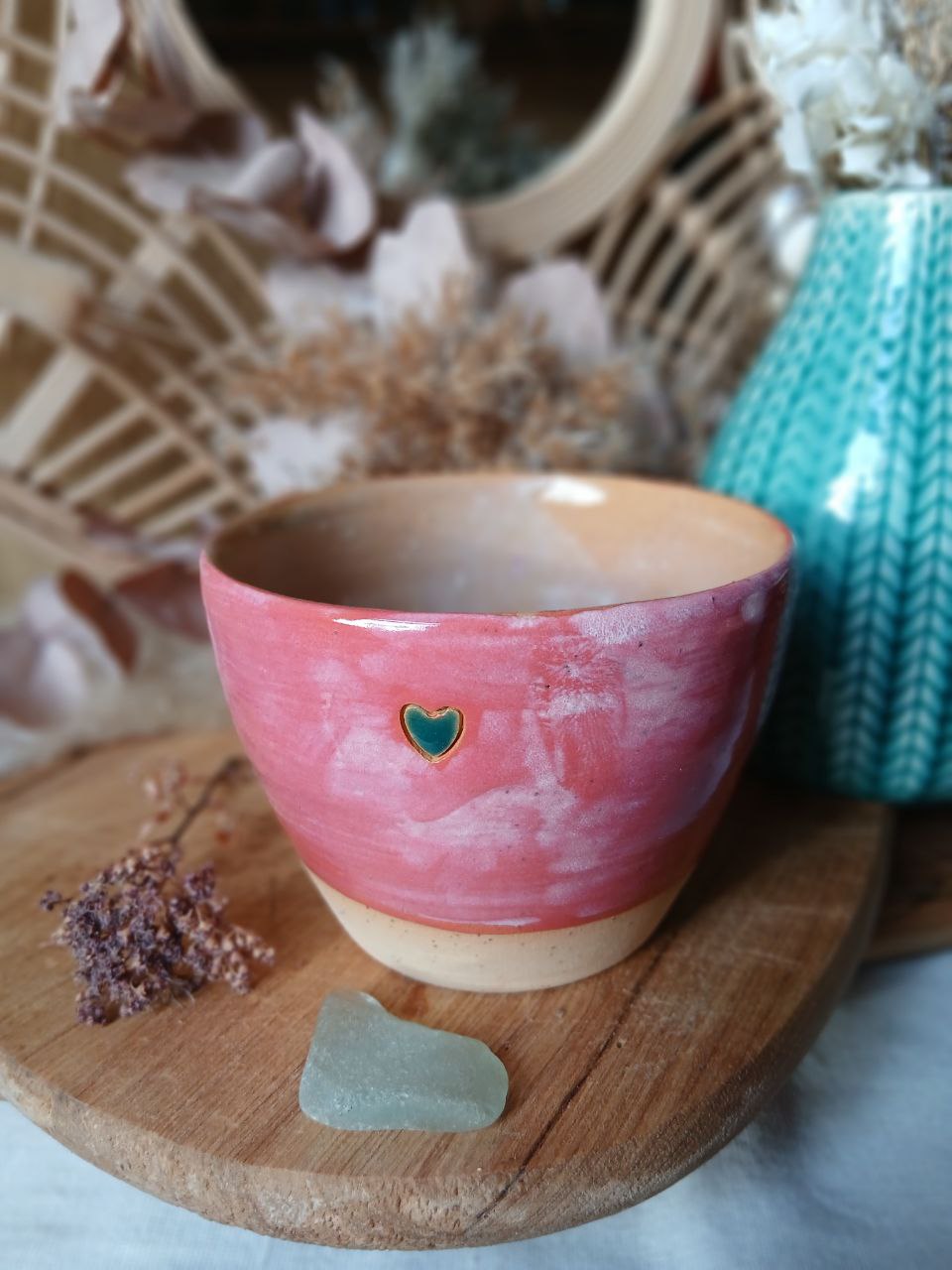 Becher Keramik "Herz"