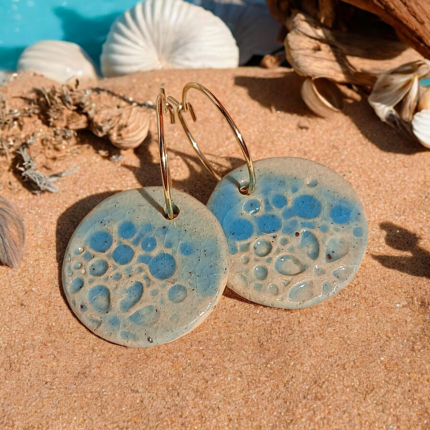 Ohrhänger Keramik türkis