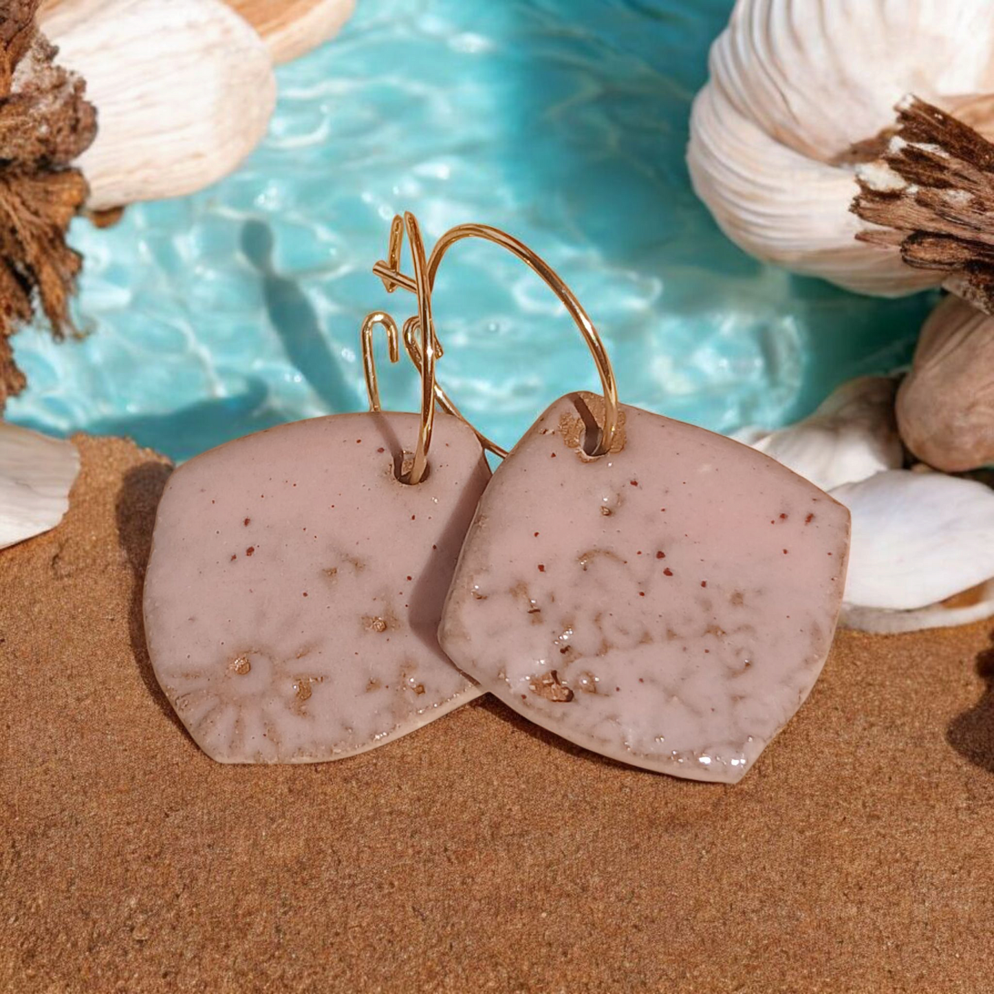 Ohrhänger Keramik rosa