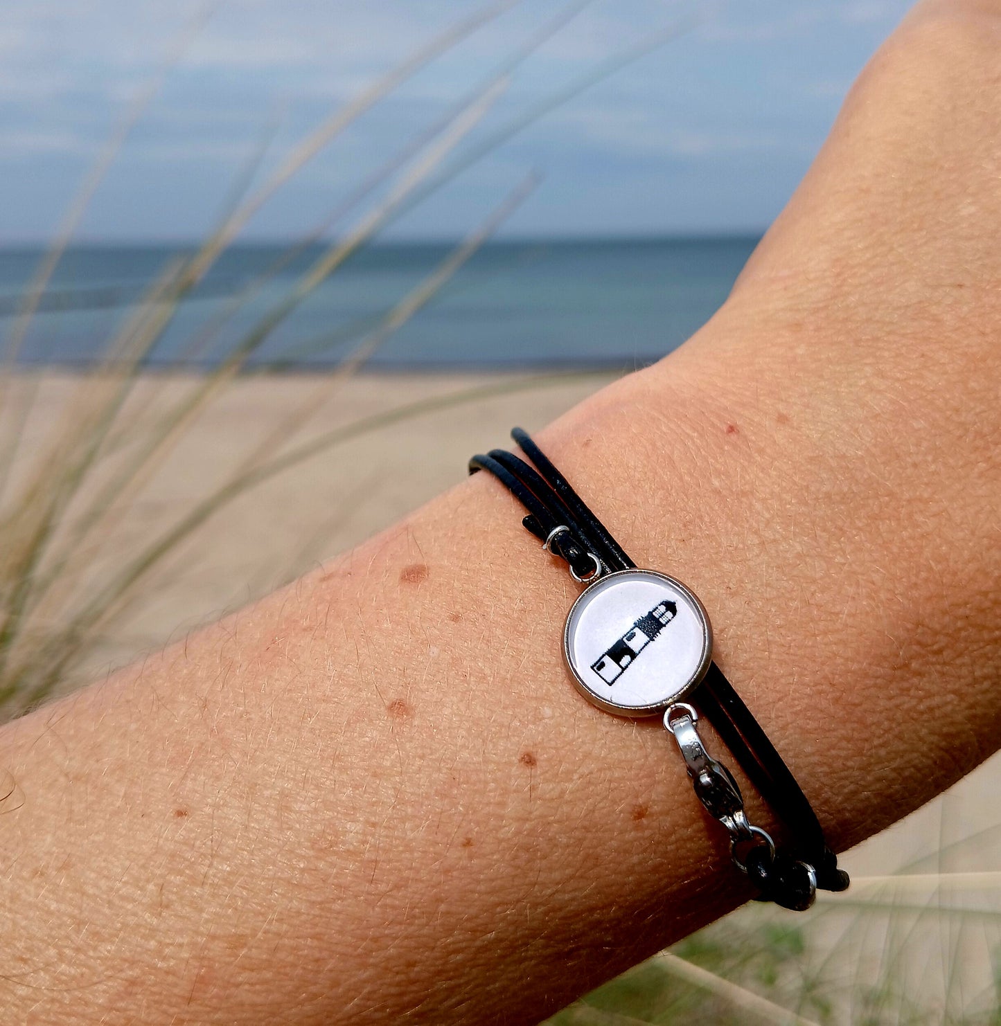 Armband Cabochon "Leuchtturm" silber