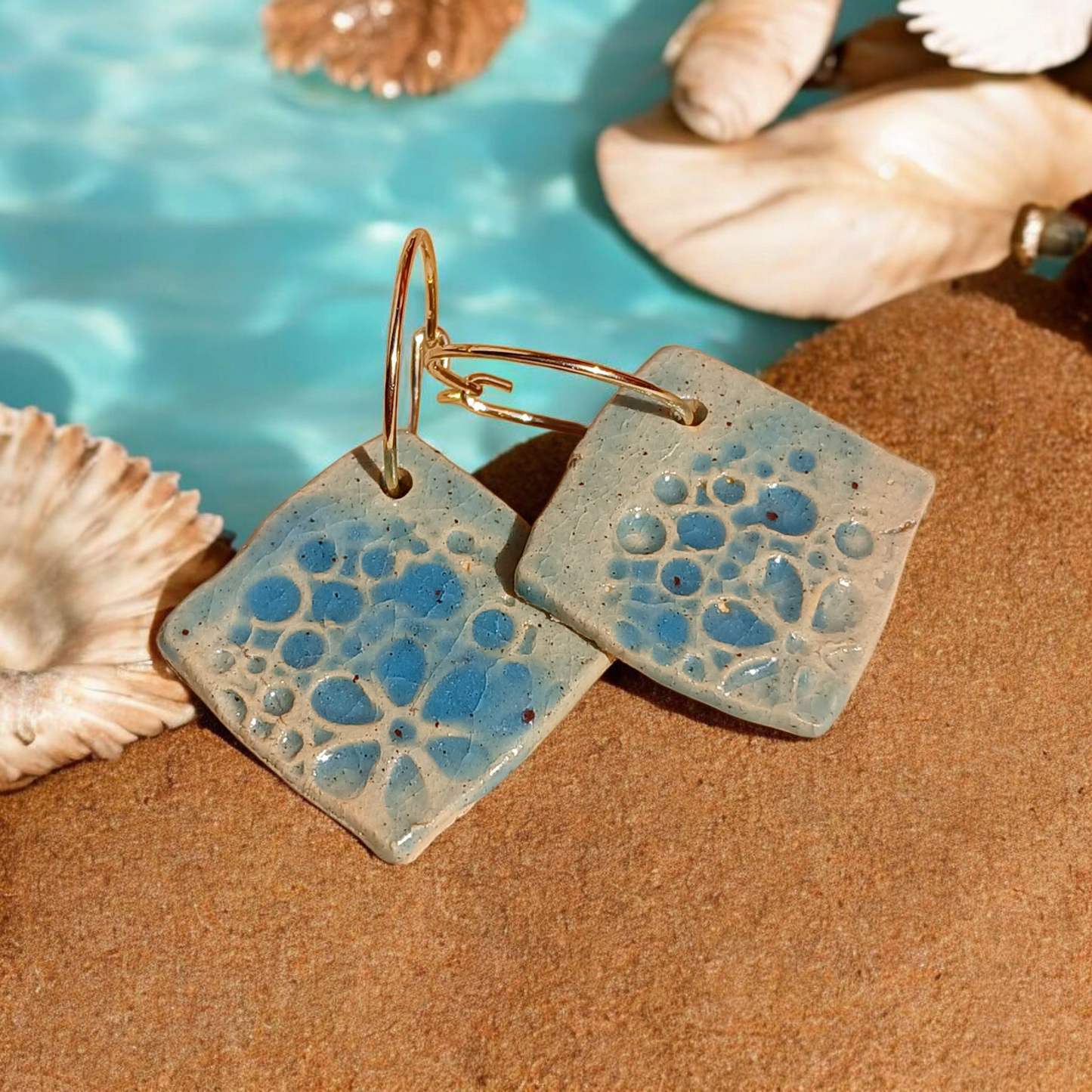 Ohrhänger Keramik türkis