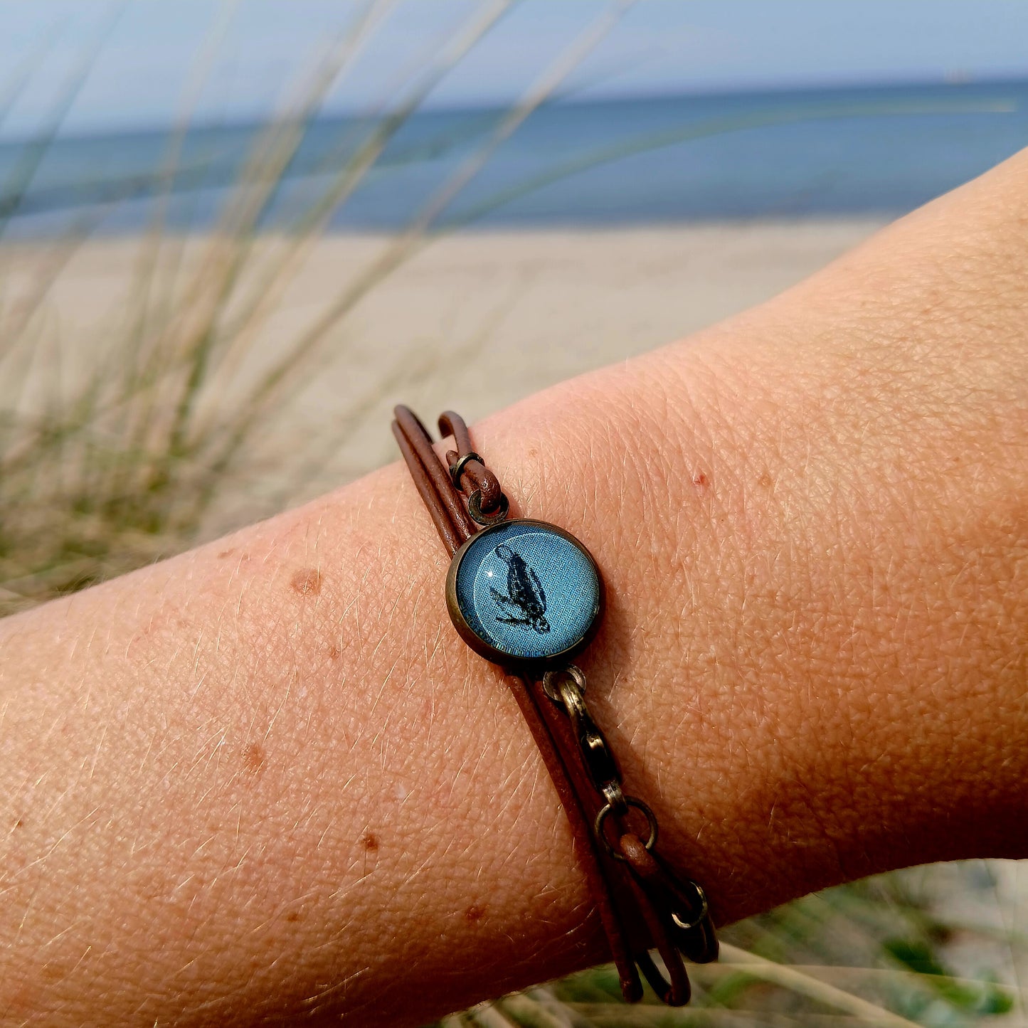 Armband Cabochon "Schildkröte" bronze