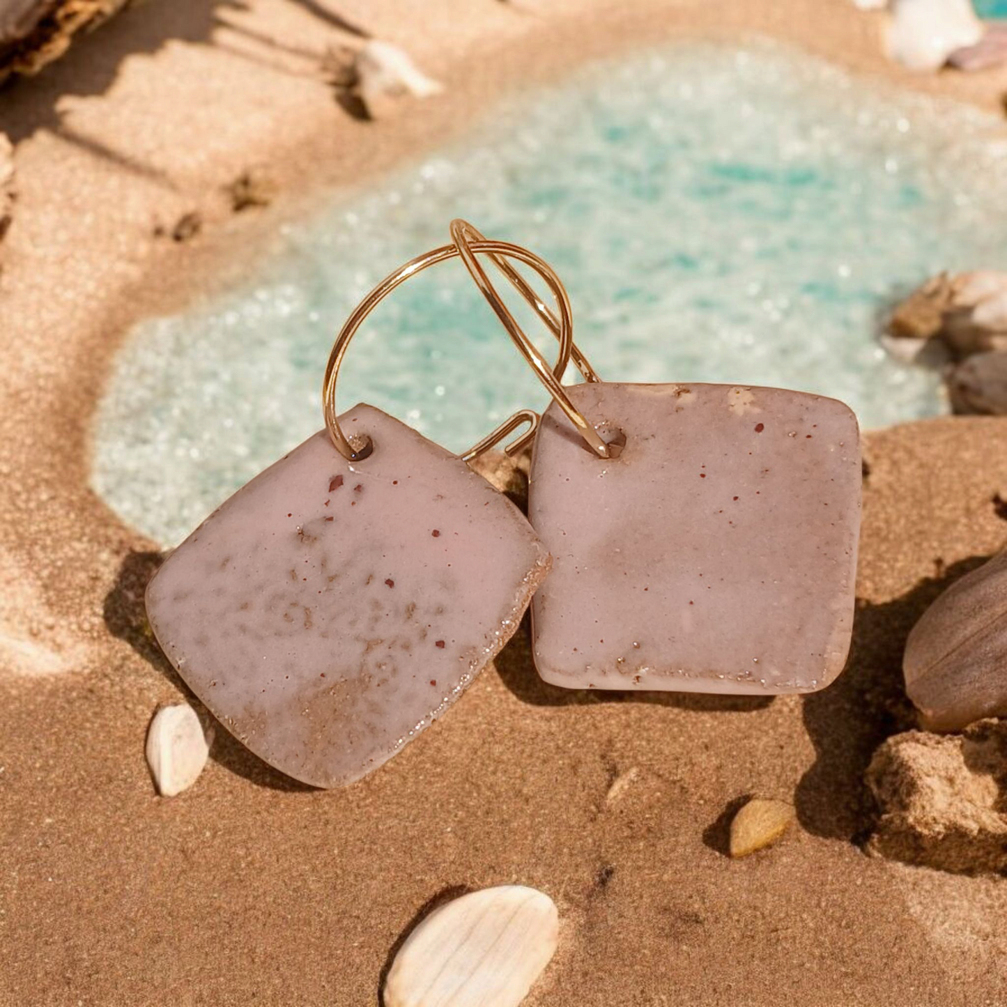 Ohrhänger Keramik rosa