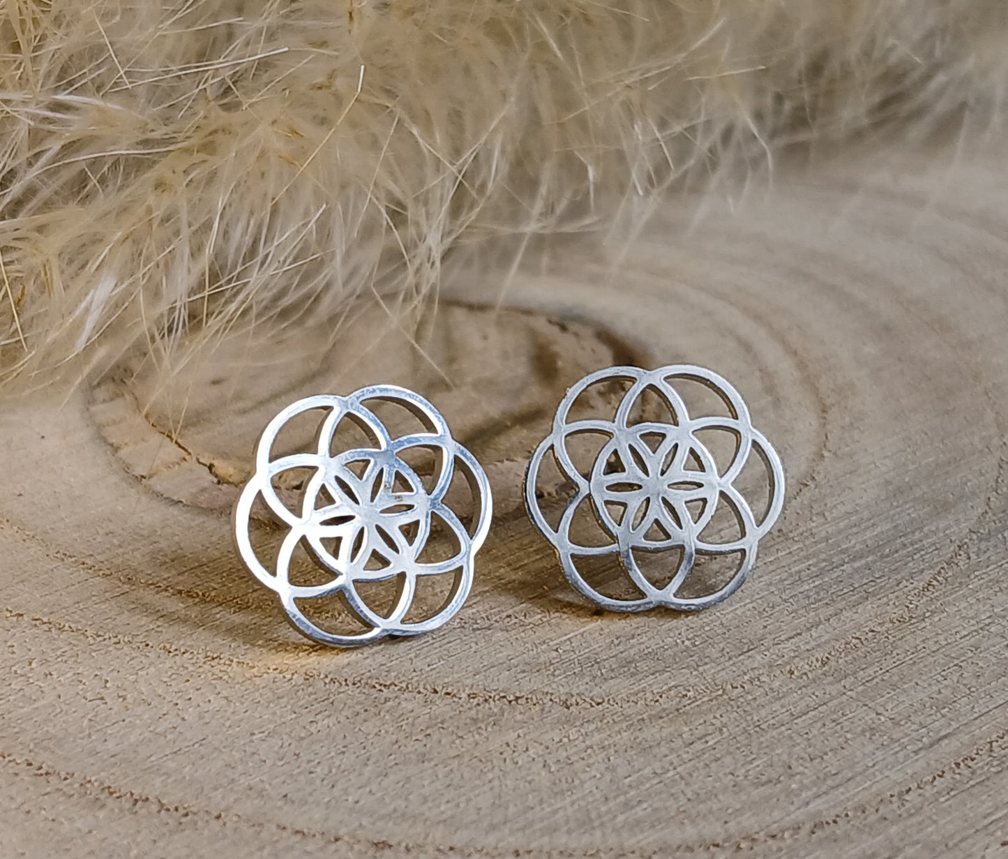 Ohrstecker Edelstahl Blume des Lebens