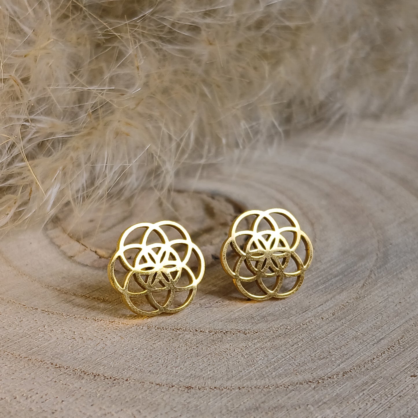 Ohrstecker Edelstahl Blume des Lebens