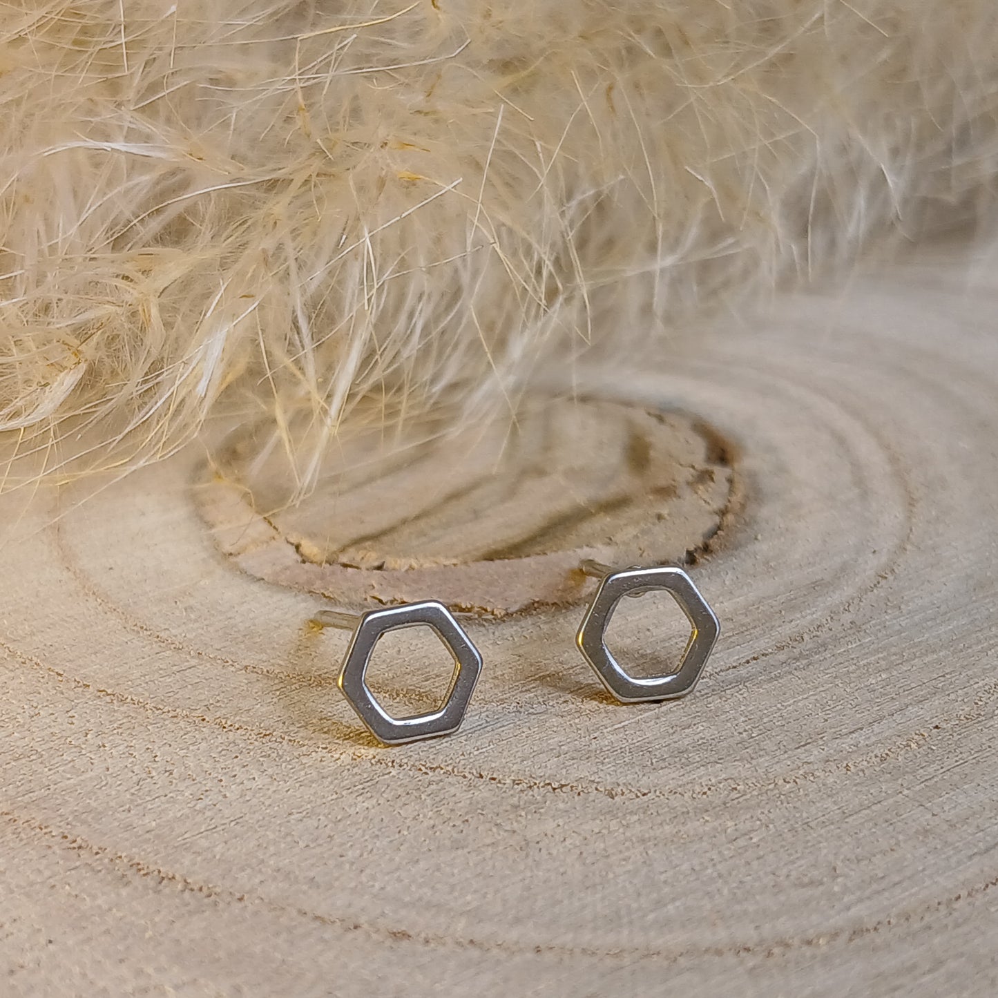 Ohrstecker Edelstahl Sechseck Hexagon