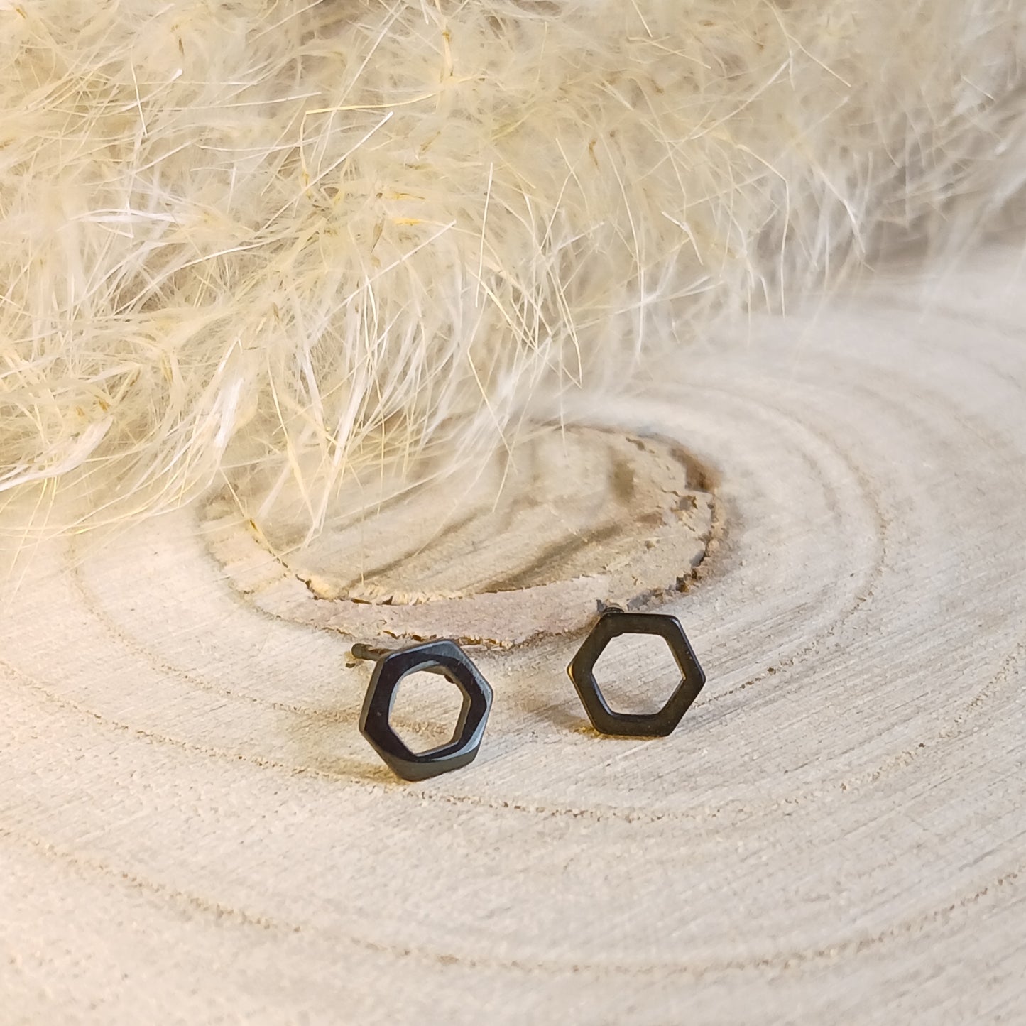 Ohrstecker Edelstahl Sechseck Hexagon