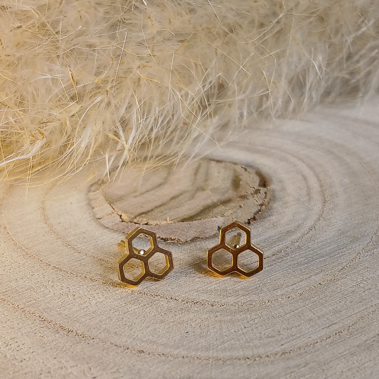 Ohrstecker Edelstahl Bienenwabe