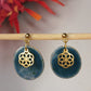 Ohrhänger Keramik "Lebensblume" blau