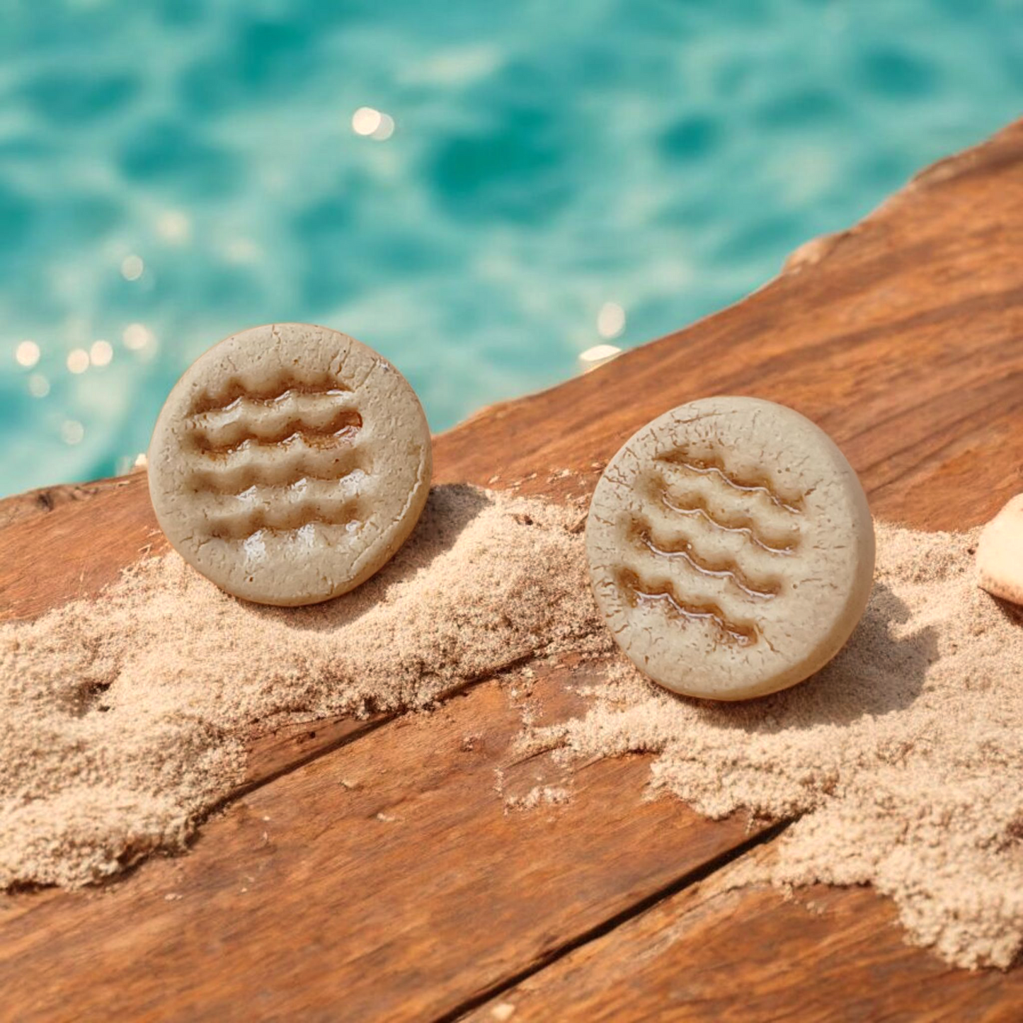 Ohrstecker Keramik "Wellen"