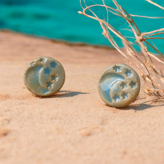 Ohrstecker Keramik "Mond & Sterne"