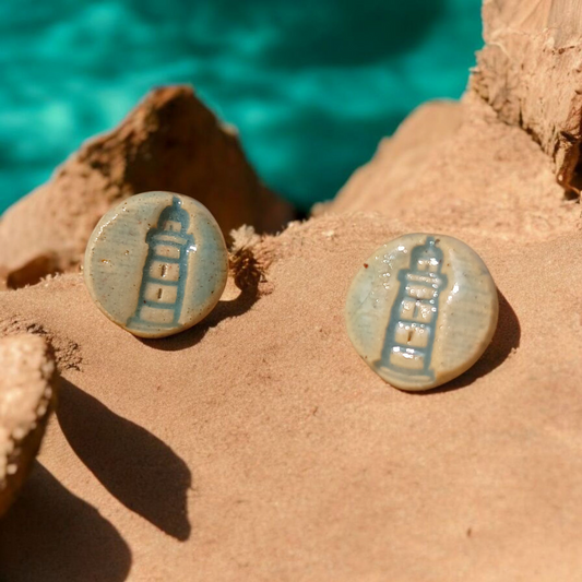 Ohrstecker Keramik "Leuchtturm"