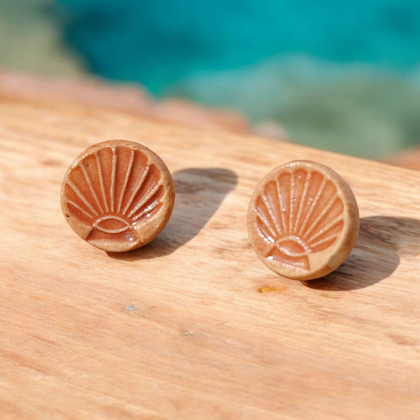 Ohrstecker Keramik "Muschel"