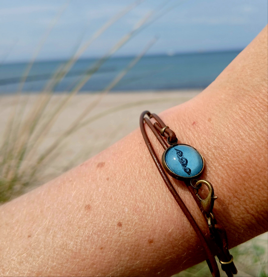 Armband Cabochon "Welle" bronze