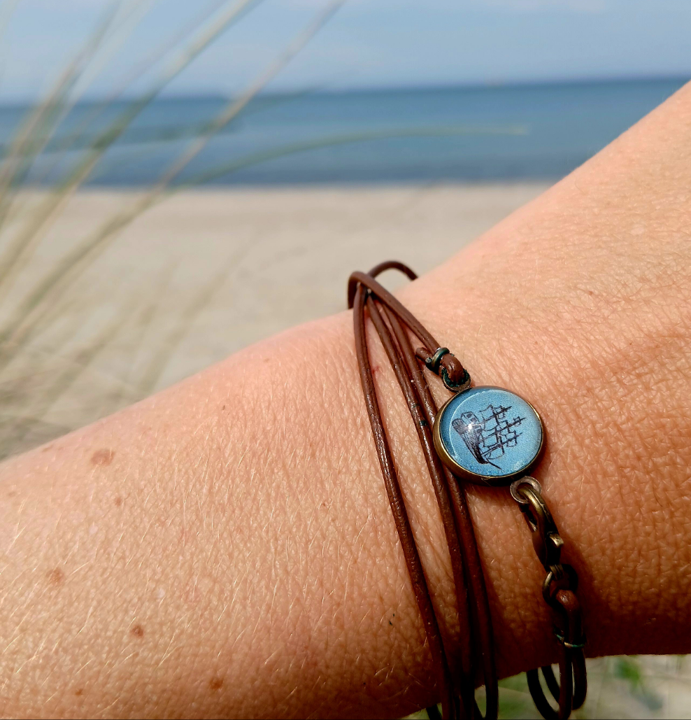 Armband Cabochon "Schiff" bronze