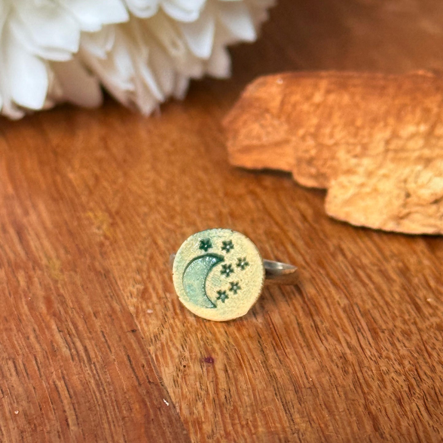 Ring Keramik "Mond & Sterne"