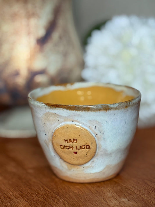 Becher Keramik "Hab dich lieb"