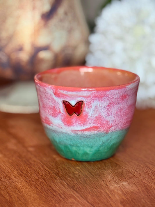Becher Keramik "Schmetterling"