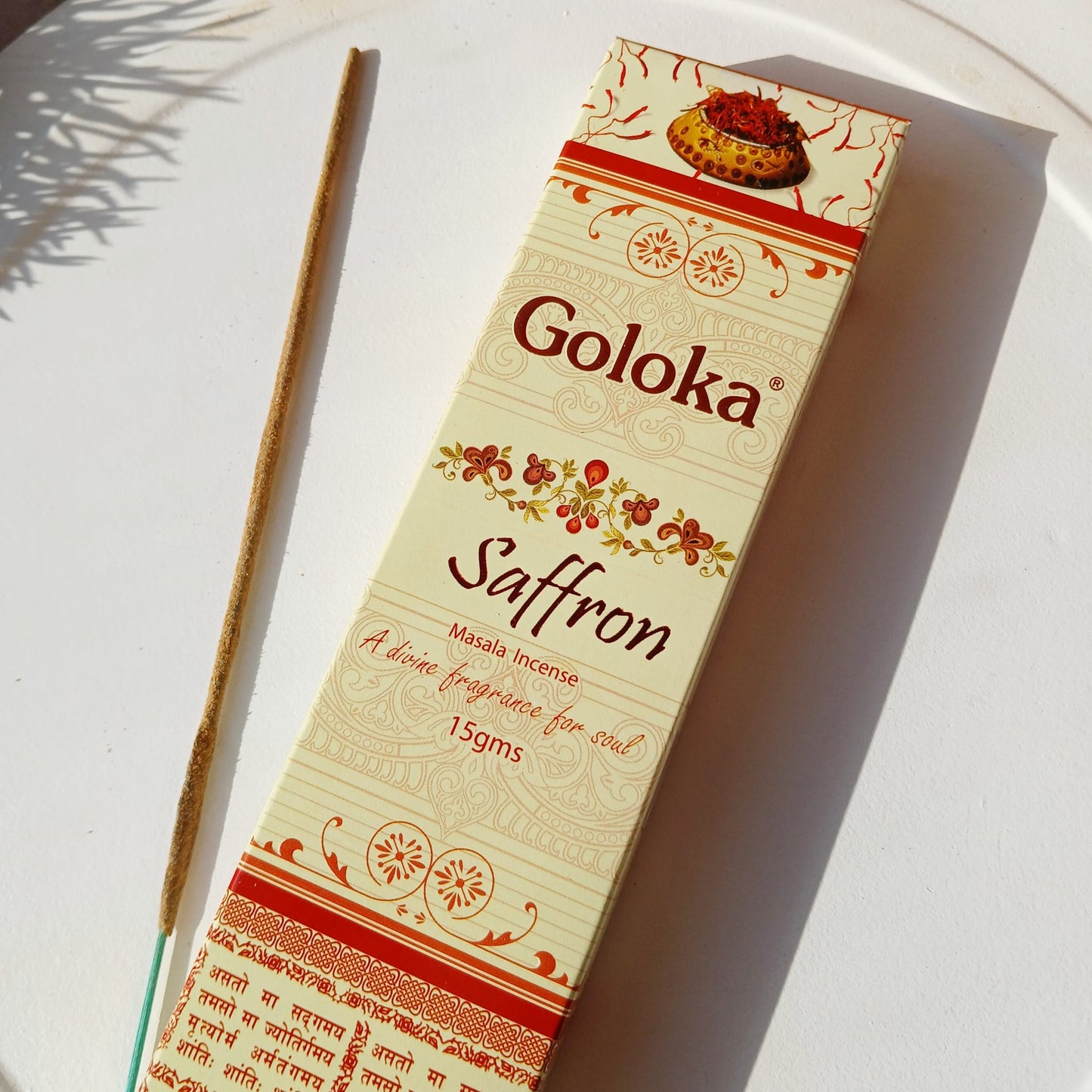 Räucherstäbchen "Saffron" (Safran) Goloka Premium