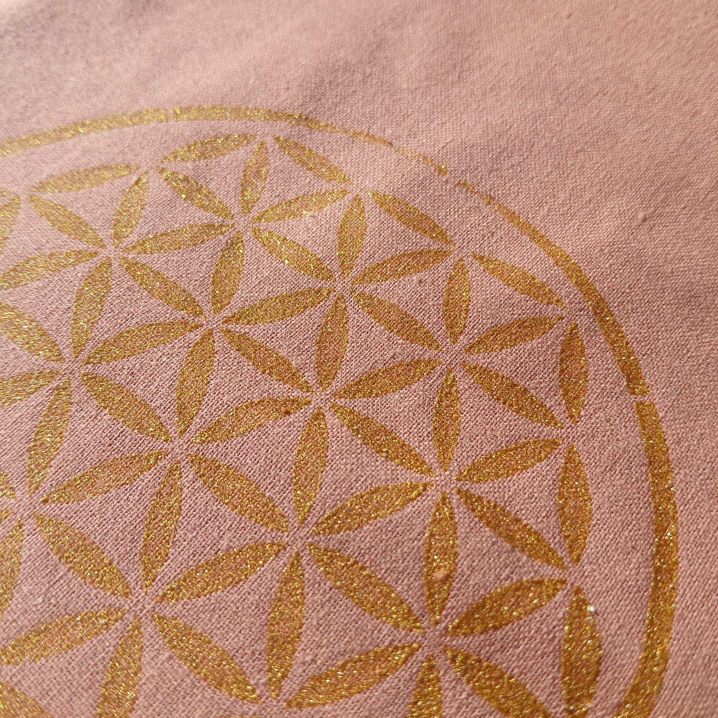 Handbedruckter Bio-Stoffbeutel Lebensblume