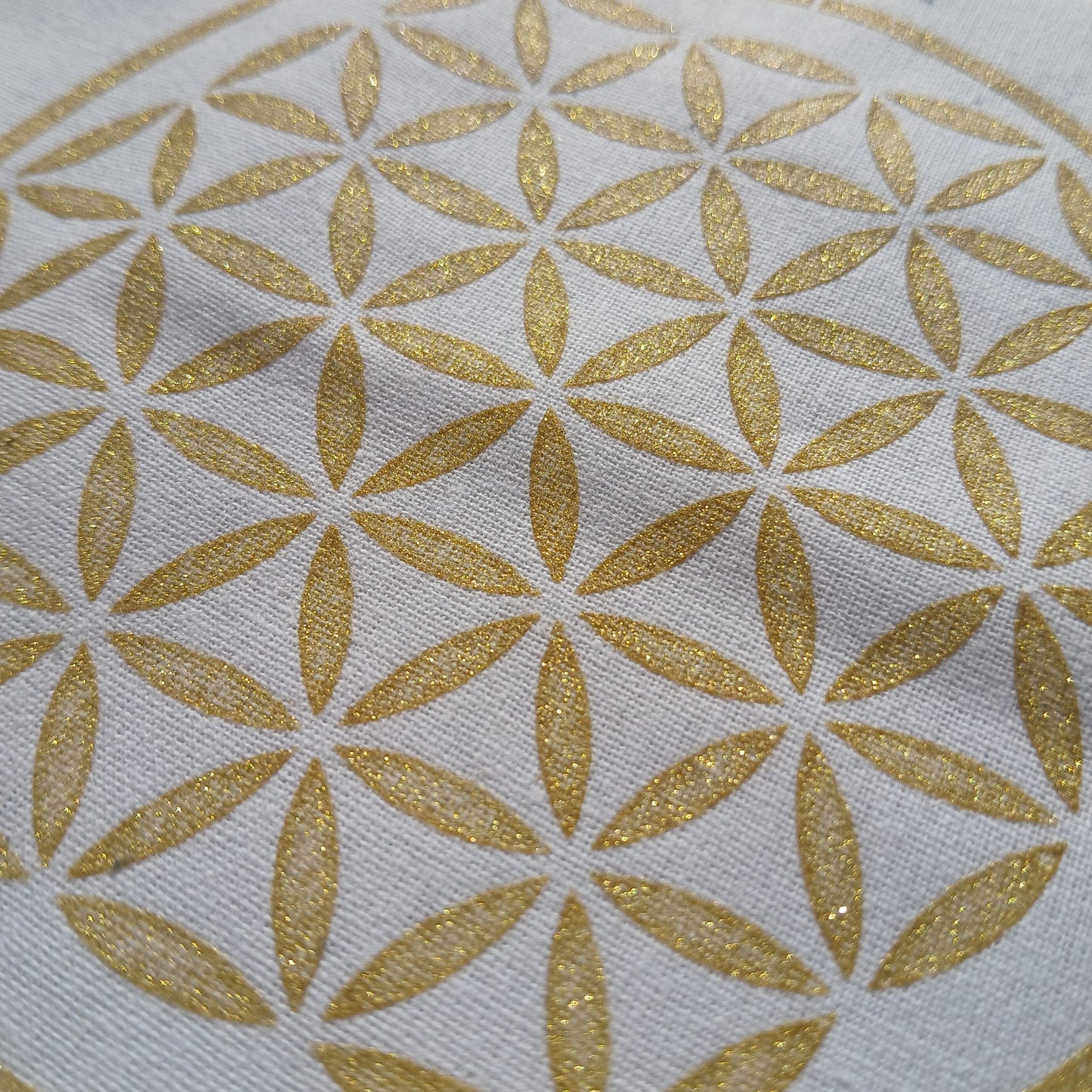 Handbedruckter Bio-Stoffbeutel Lebensblume