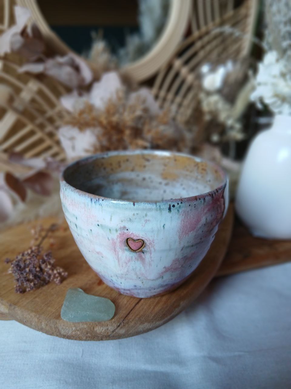 Becher Keramik "Herz"