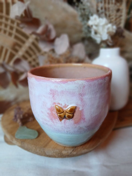 Becher Keramik "Schmetterling"