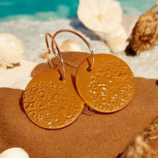 Ohrhänger Keramik goldfarben