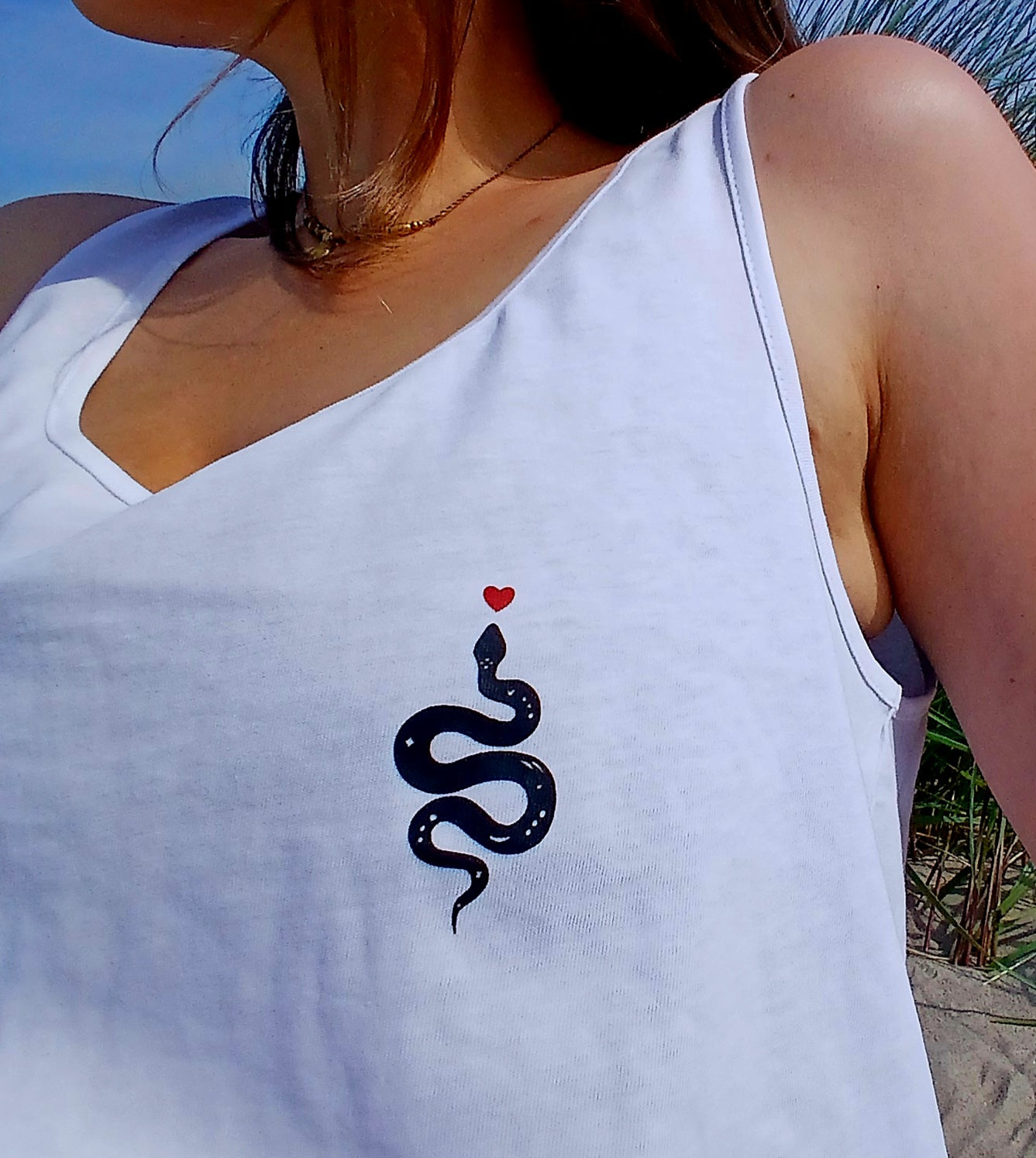 Tanktop Schlange weiss