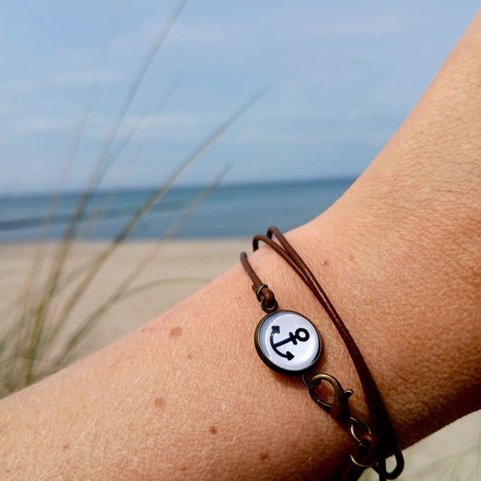 Armband Cabochon "Anker" bronze