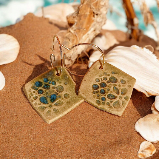 Ohrhänger Keramik flaschengrün