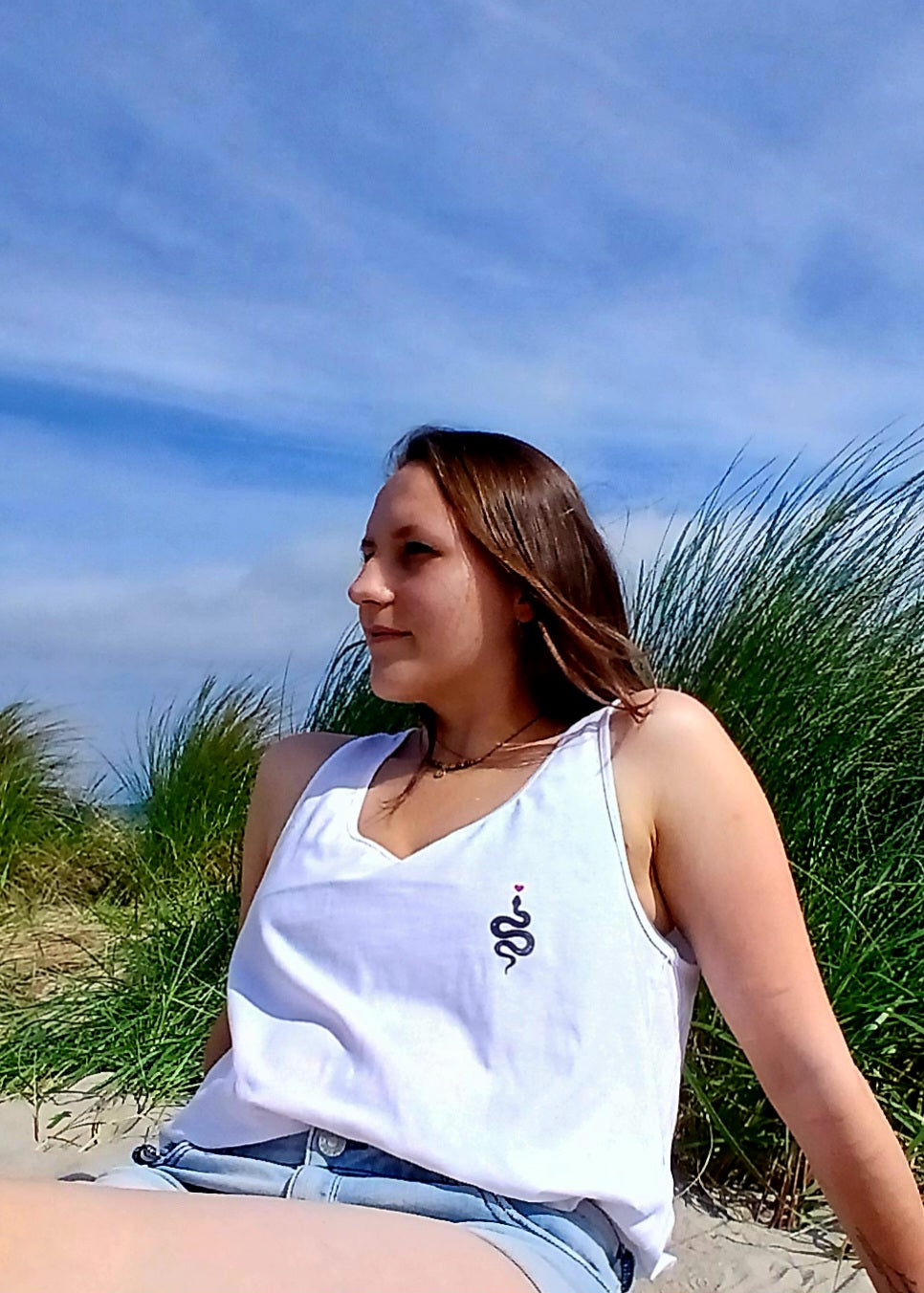 Tanktop Schlange weiss