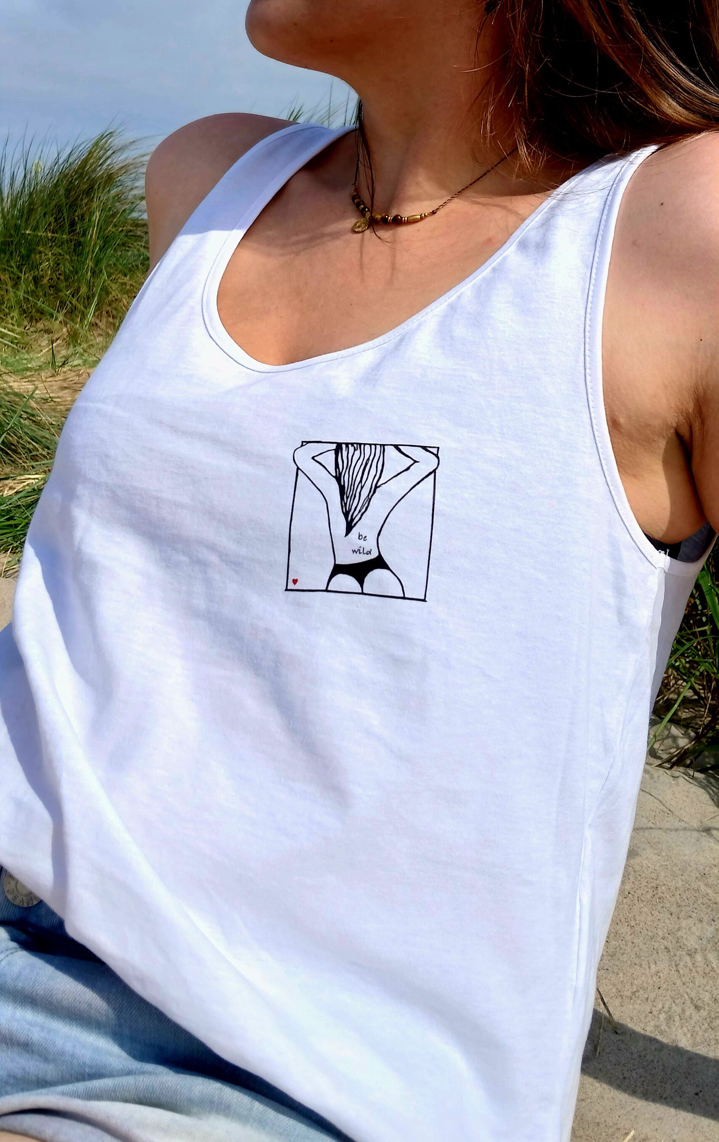 Tanktop BE WILD weiss