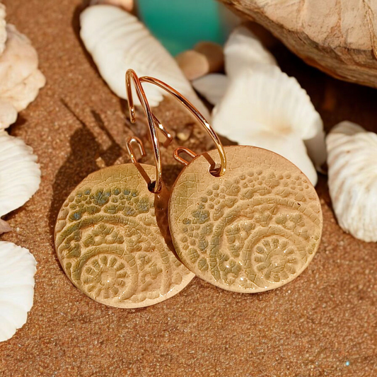 Ohrhänger Keramik flaschengrün